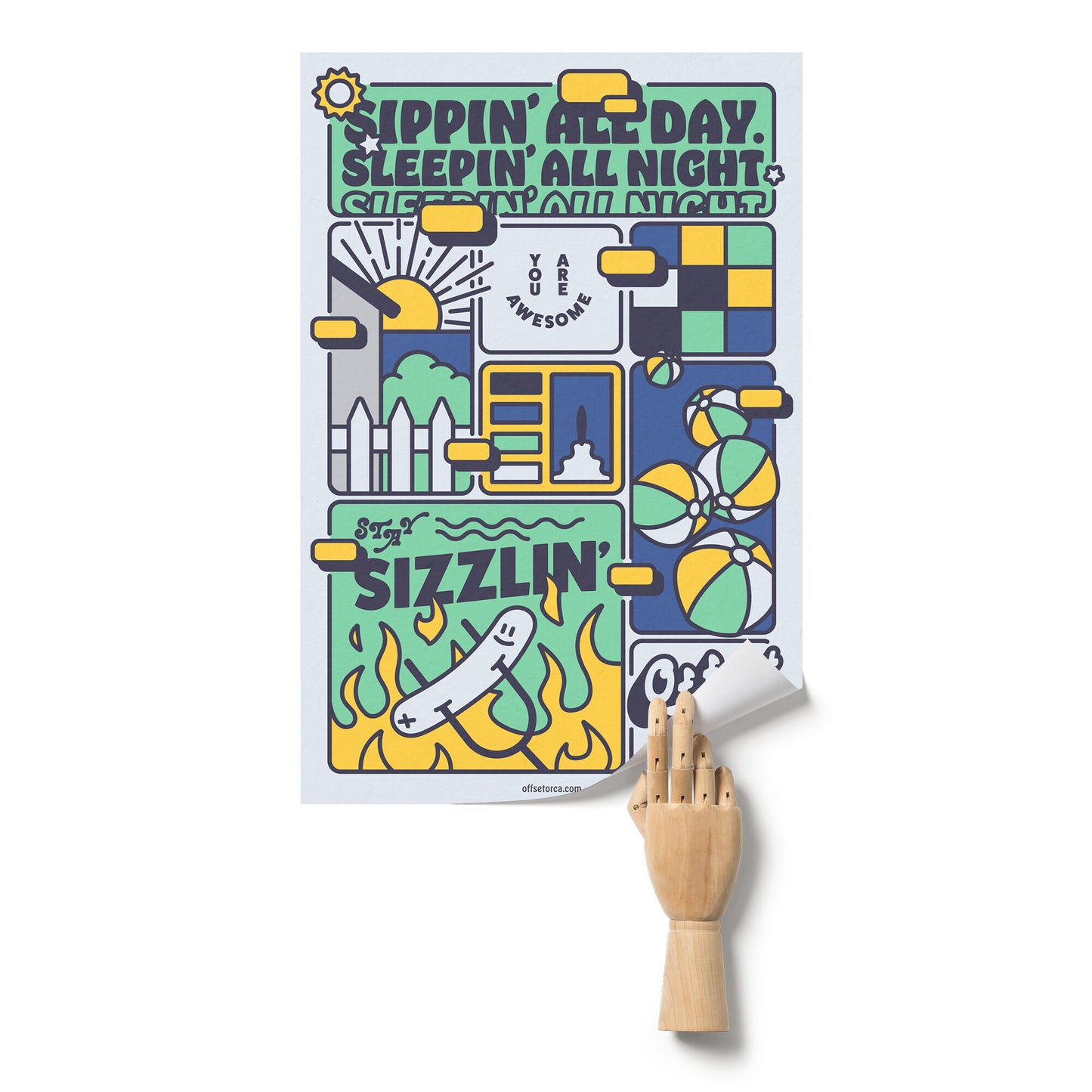 Sippin' All Day - 24x36 Poster