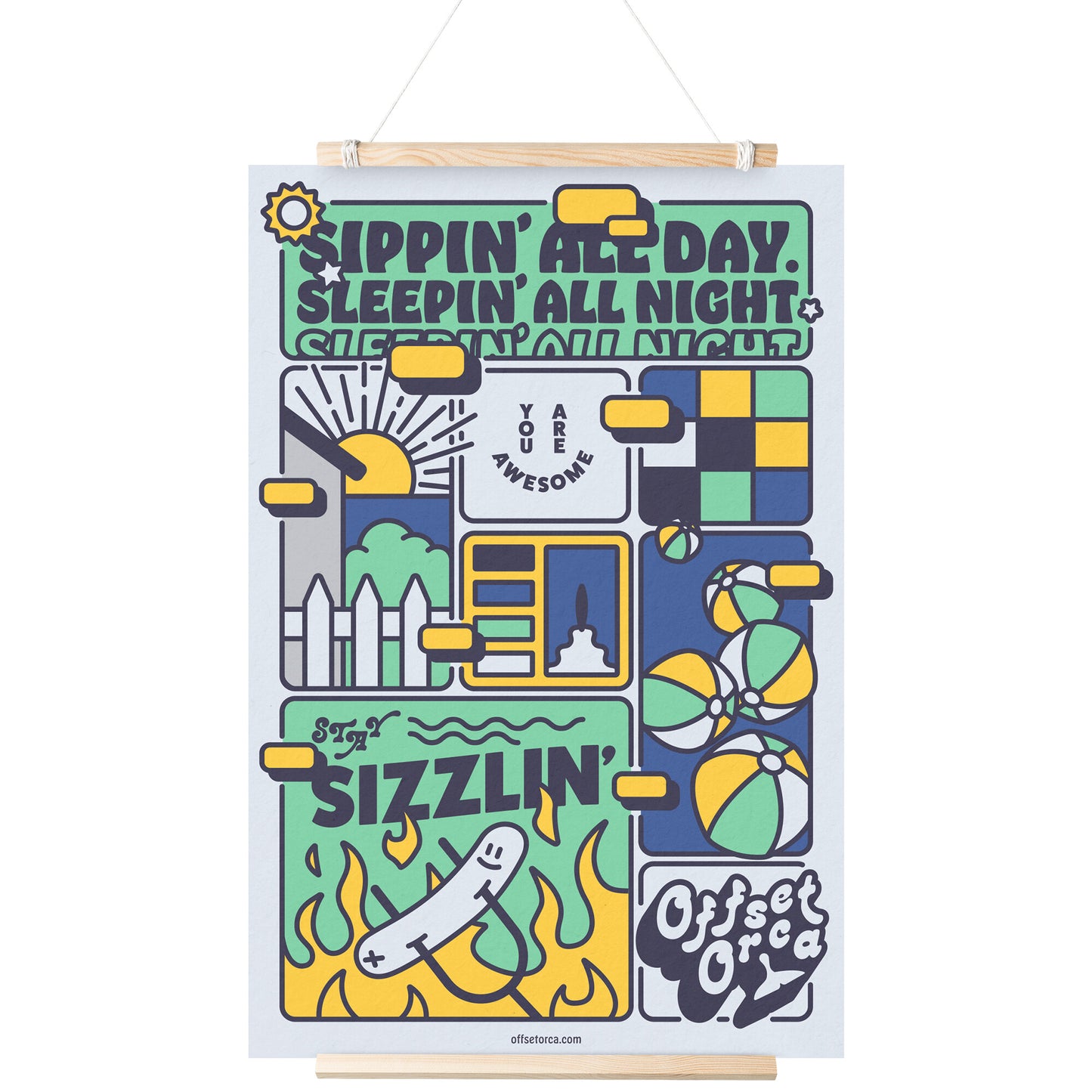 Sippin' All Day - 24x36 Poster